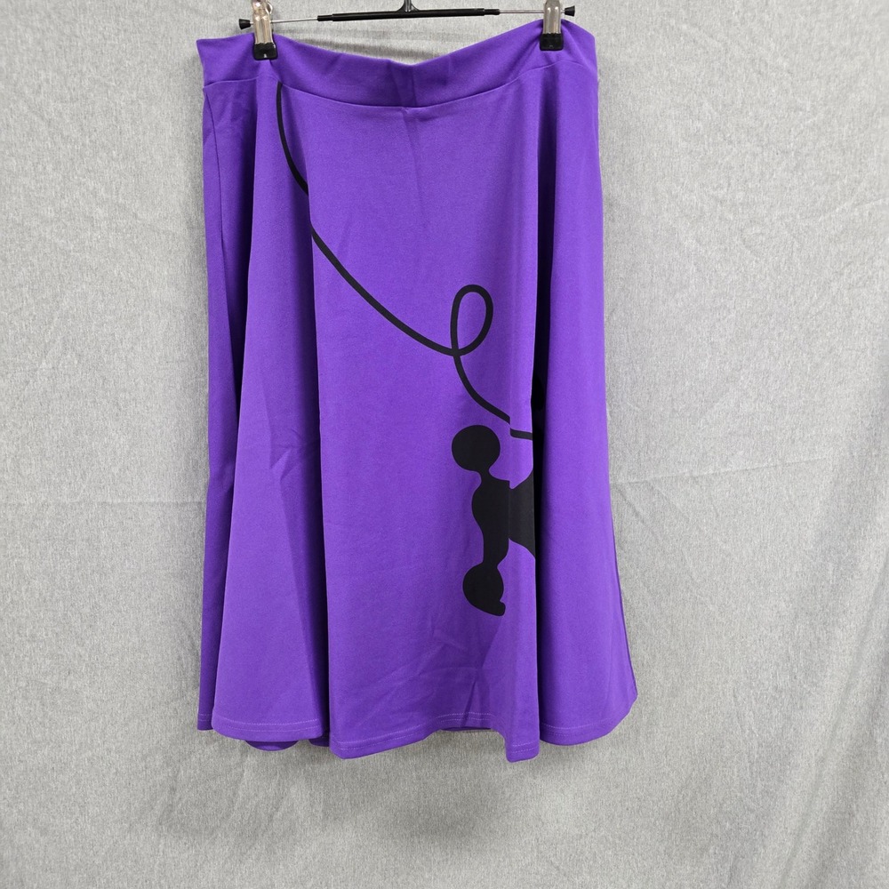 Vintage Style Purple Poodle Skirt 2XL Retro 50s Sock Hop Costume Midi‎ Skirt